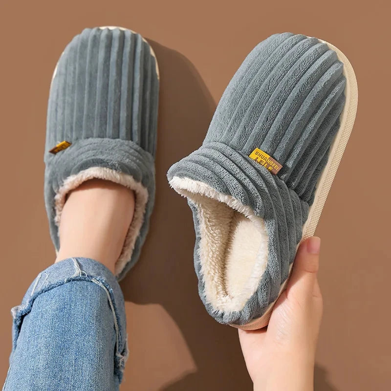 Pantoufles d'Hiver en Fourrure pour Maison, Confortables et Chaudes