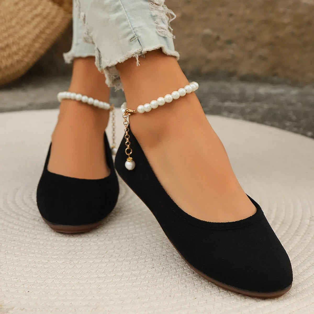 Mocassins ronds confortables pour femme, style Lolita