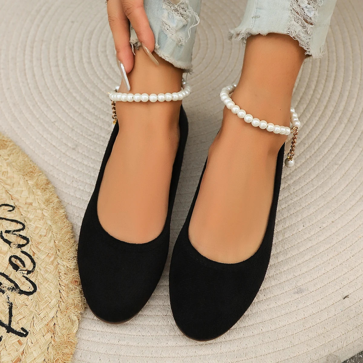 Mocassins ronds confortables pour femme, style Lolita