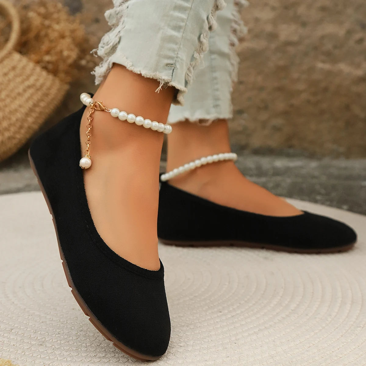 Mocassins ronds confortables pour femme, style Lolita