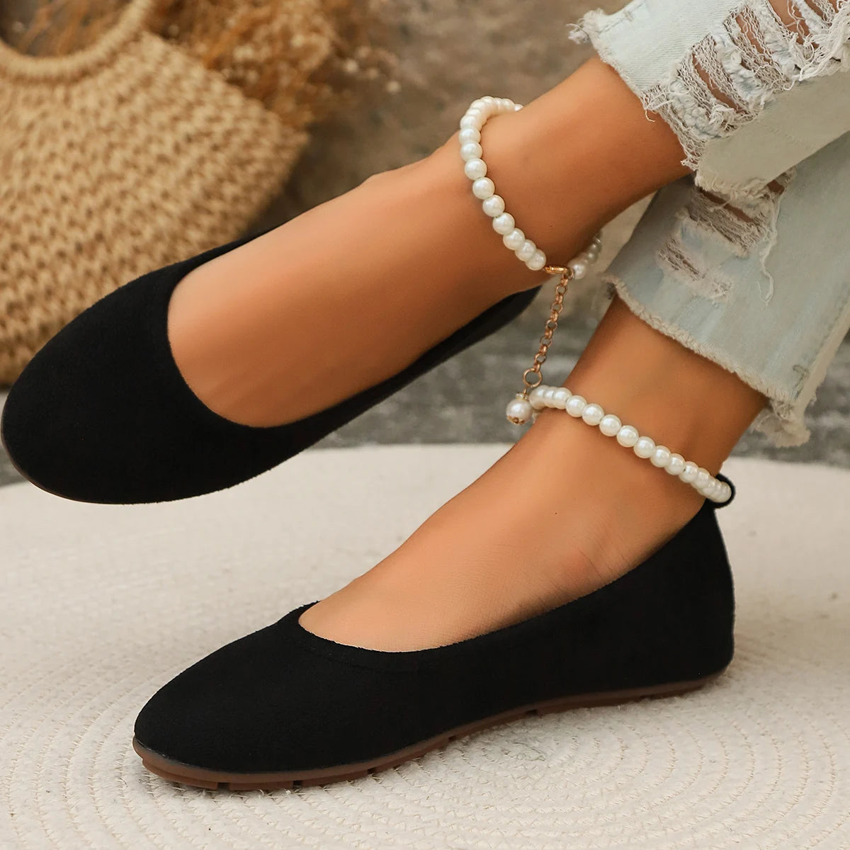 Mocassins ronds confortables pour femme, style Lolita