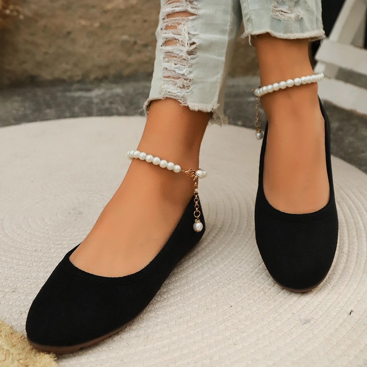 Mocassins ronds confortables pour femme, style Lolita