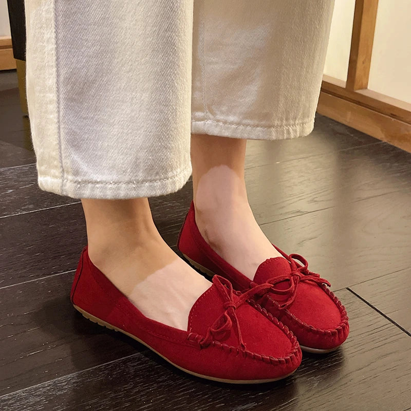 Mocassins Cuir Cachemire Femme Décontractés Grandes Tailles