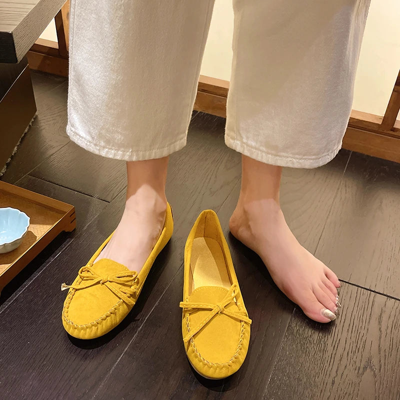 Mocassins Cuir Cachemire Femme Décontractés Grandes Tailles