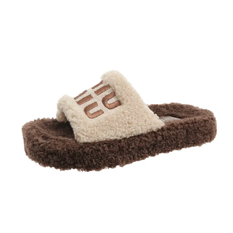 Chaussons Velours Femme Confortables, Style Décontracté