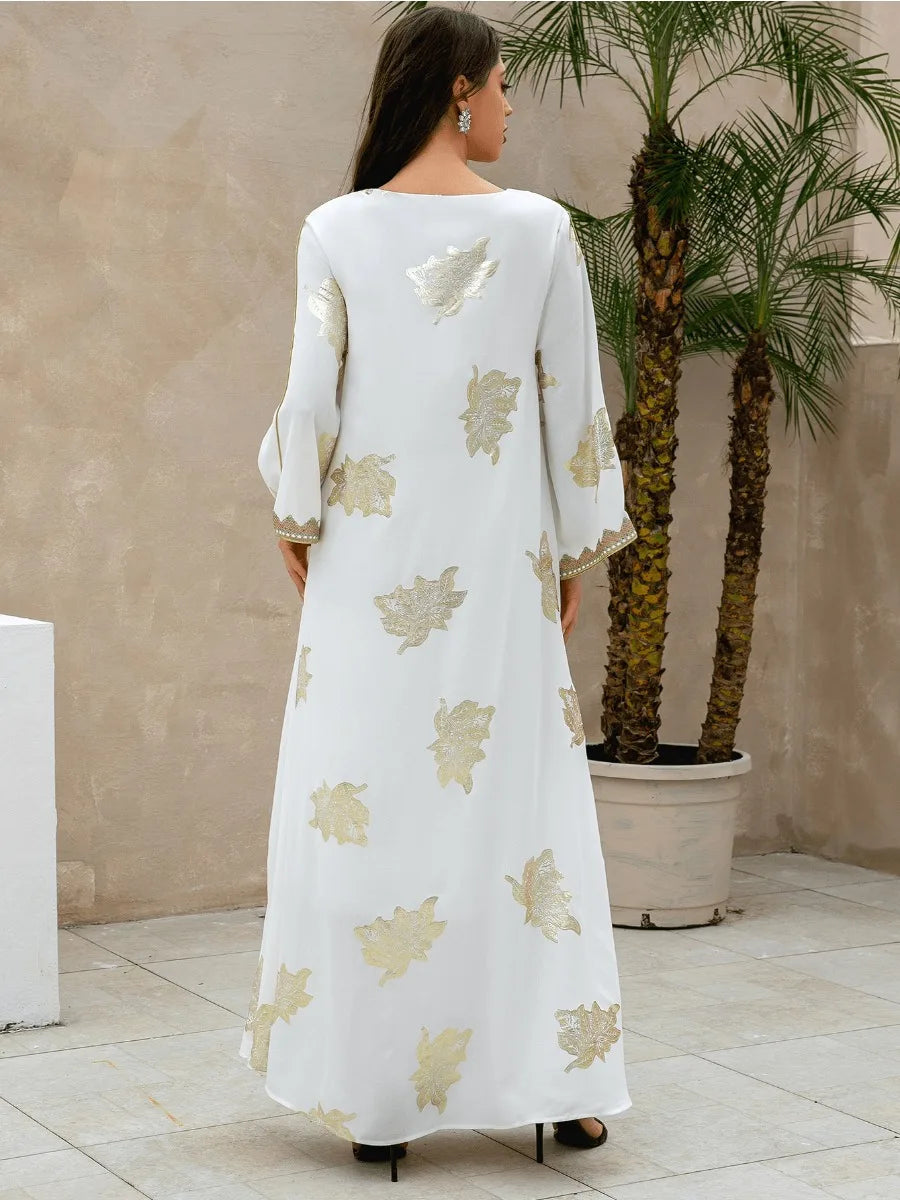 Robe de soirée musulmane avec col en V: Abaya, Jalabiya, Kaftan