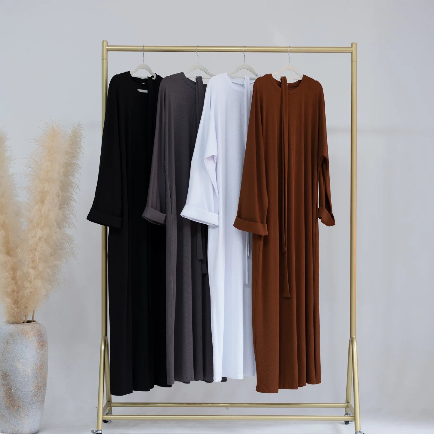 Robe musulmane décontractée avec ceinture pour femme, robe Jalabiyat: confort saoudien, turc, automne, hiver