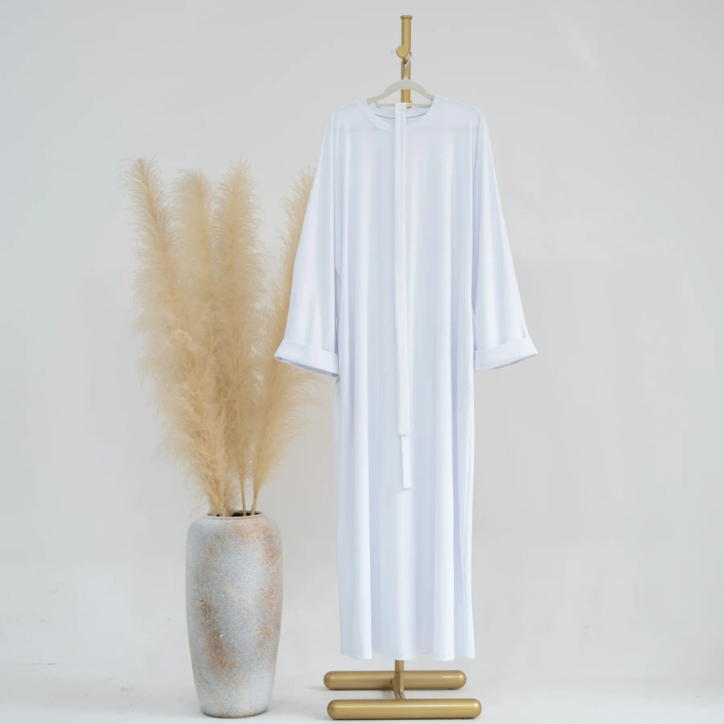 Robe musulmane décontractée avec ceinture pour femme, robe Jalabiyat: confort saoudien, turc, automne, hiver