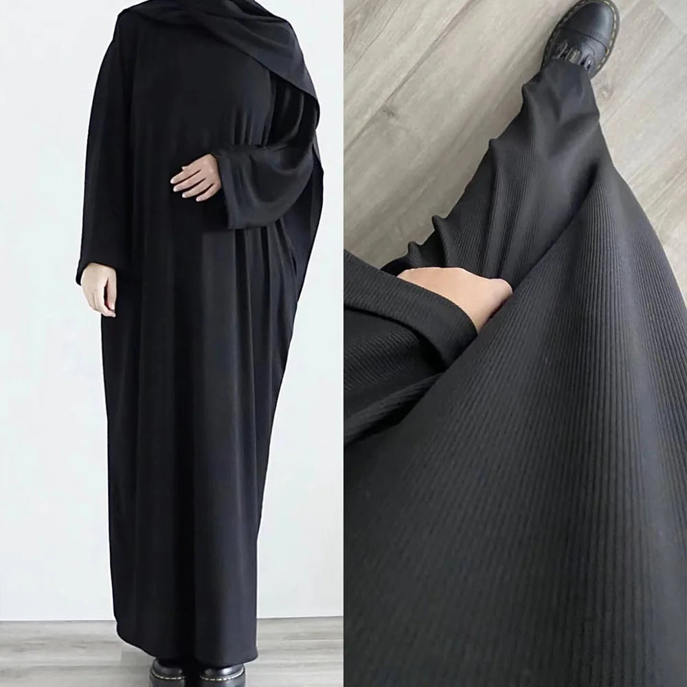 Robe musulmane décontractée avec ceinture pour femme, robe Jalabiyat: confort saoudien, turc, automne, hiver