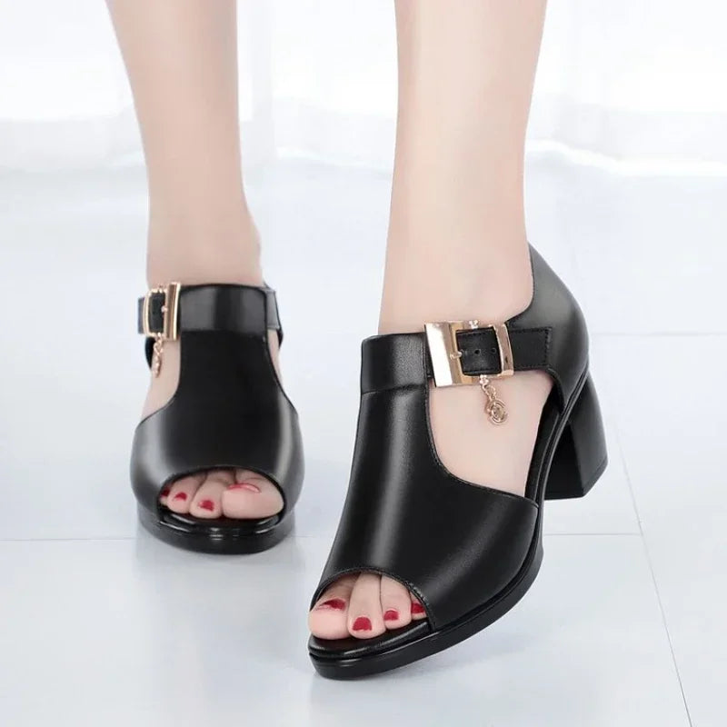 Sandales à Talons Hauts Confortables Femme Été 2024