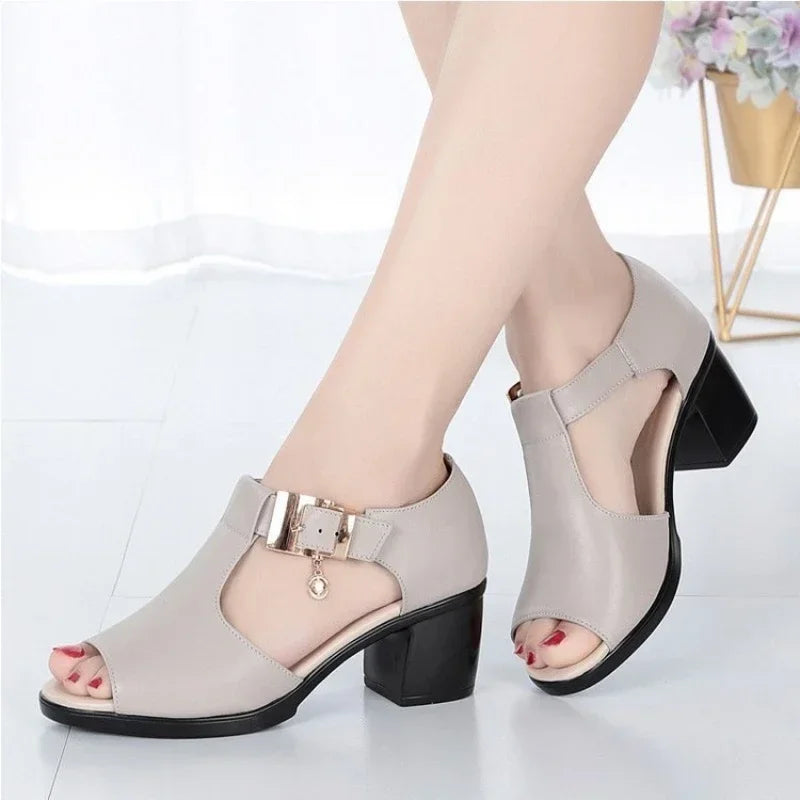 Sandales à Talons Hauts Confortables Femme Été 2024
