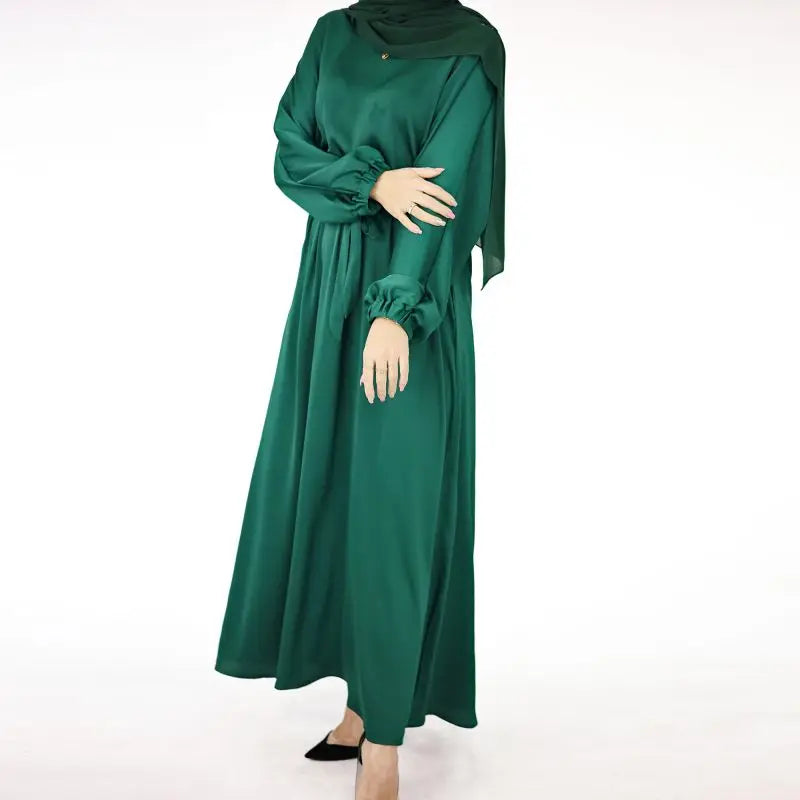 Robe Ceinturée en Satin pour Femmes Modestes – Élégance et Dévotion