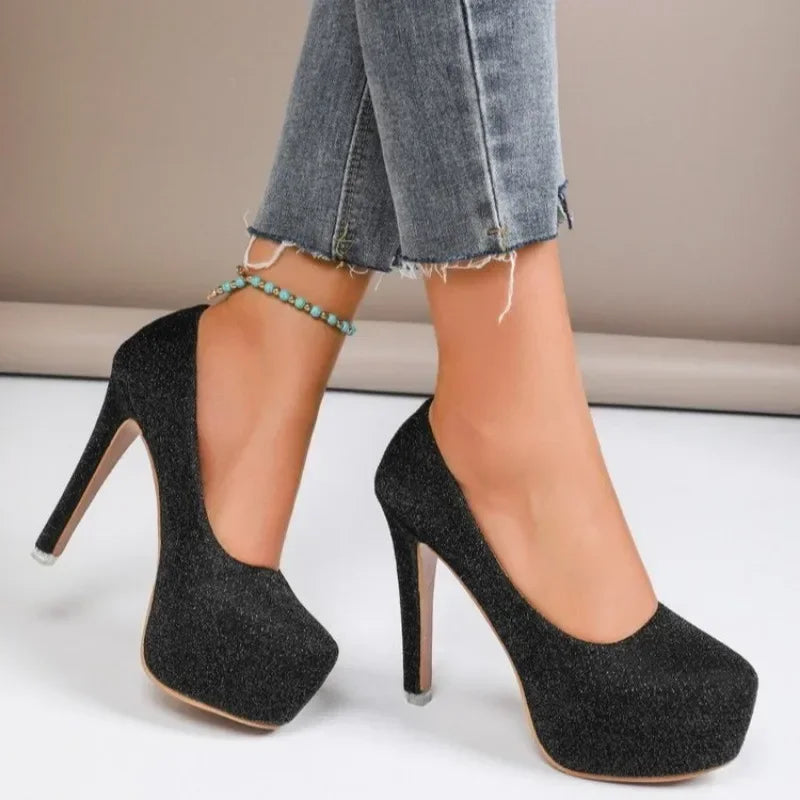 Chaussures de mariage élégantes à paillettes pour femmes