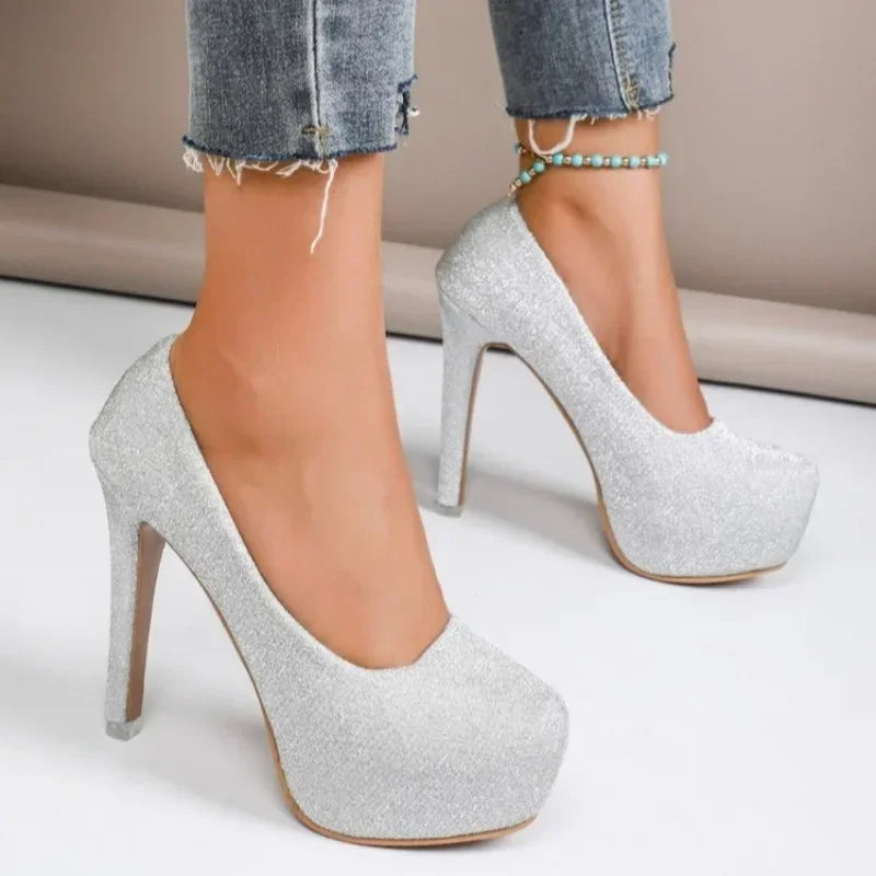 Chaussures de mariage élégantes à paillettes pour femmes
