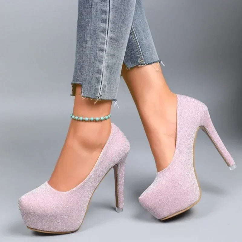 Chaussures de mariage élégantes à paillettes pour femmes
