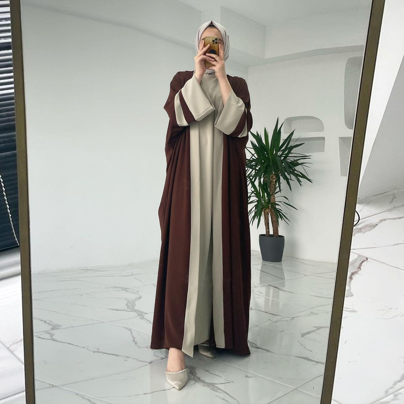 Ensemble Abaya Deux-pièces Longue pour Femmes Musulmanes