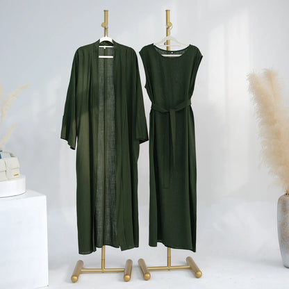 Ensemble 2 pièces en lin pour femmes musulmanes: collection 2024