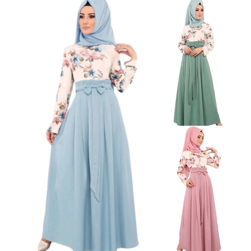 Robe longue plissée à volants, imprimé Floral : style mode & élégance