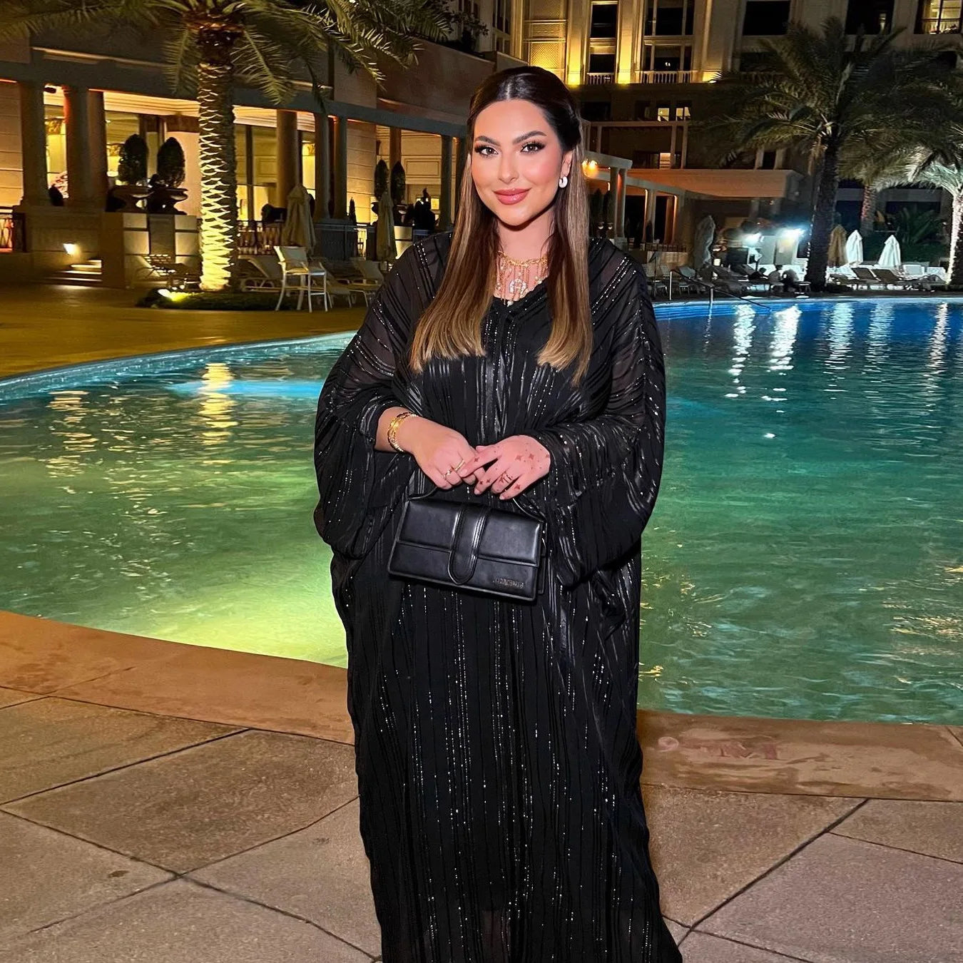 Robe Brillante pour Femmes Musulmanes, Kaftan Dubaï Luxe