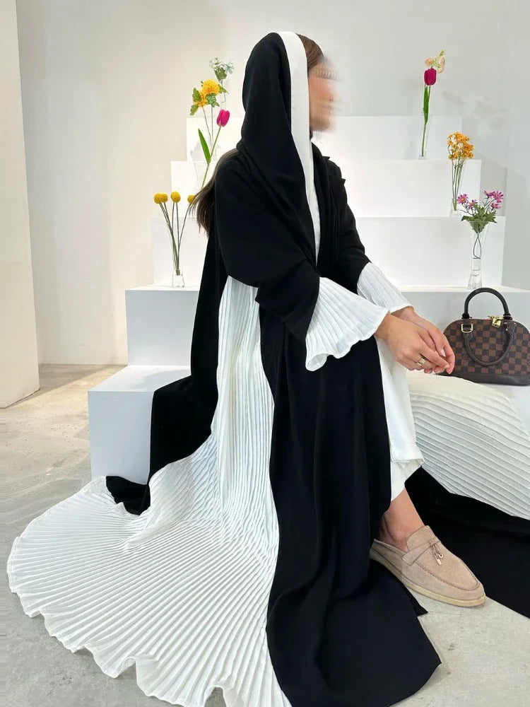 Robe de fête musulmane 2024 : Abaya plissée Eid Dubai Shopify