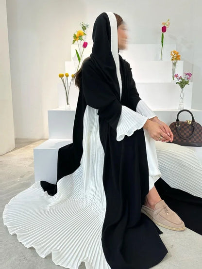 Robe de fête musulmane 2024 : Abaya plissée Eid Dubai Shopify
