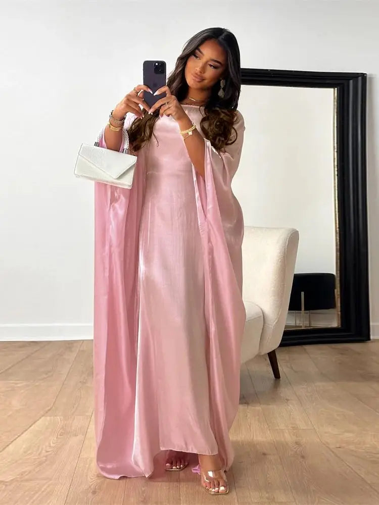 Abaya en Satin de Luxe pour Femme Musulmane 2024 - Mode Modeste Eid Ramadan
