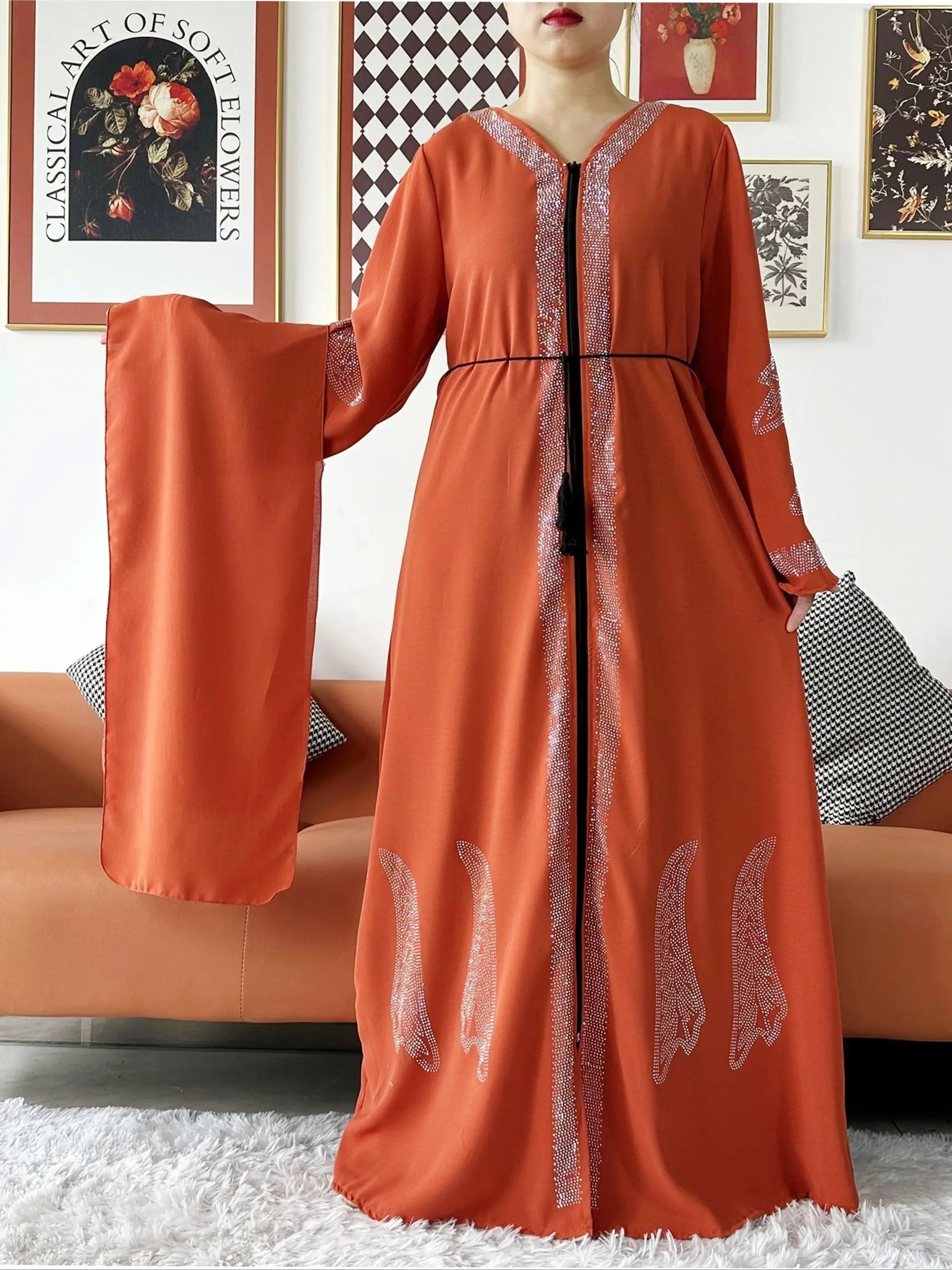 Abaya mousseline de soie : cardigan élégant, style islamique