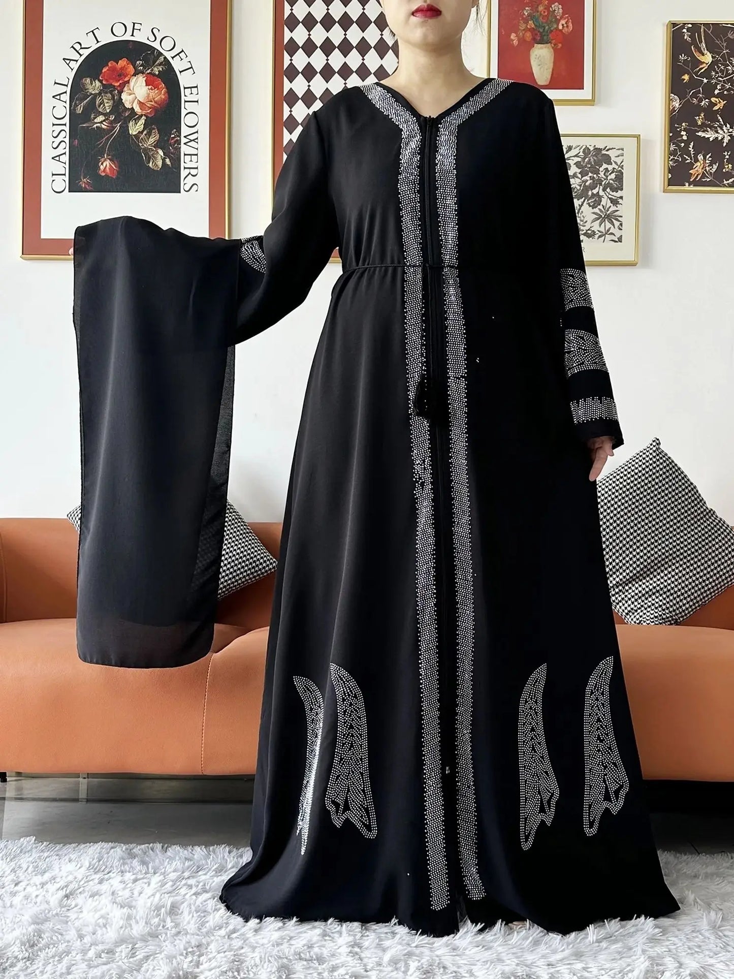 Abaya mousseline de soie : cardigan élégant, style islamique
