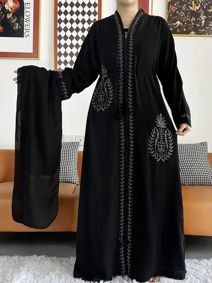 Abaya mousseline de soie : cardigan élégant, style islamique