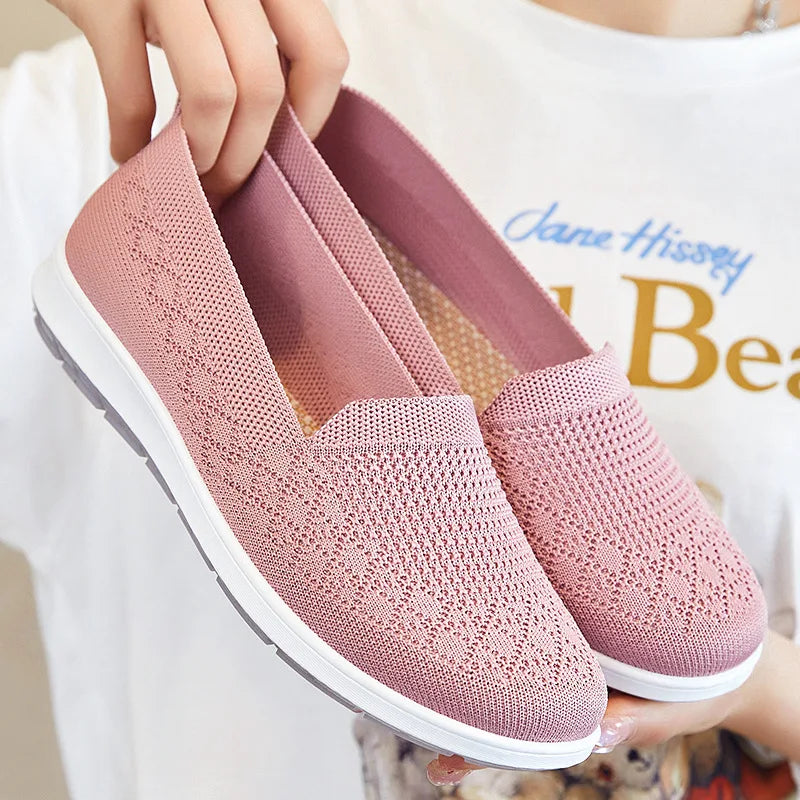 Chaussures tissées confortables pour femme, automne