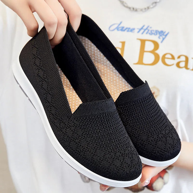 Chaussures tissées confortables pour femme, automne