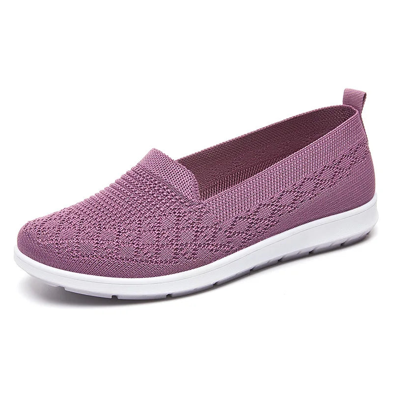 Chaussures tissées confortables pour femme, automne