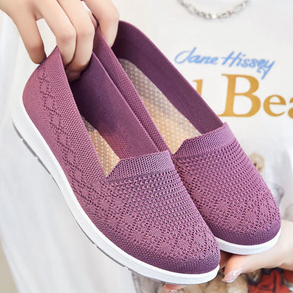 Chaussures tissées confortables pour femme, automne