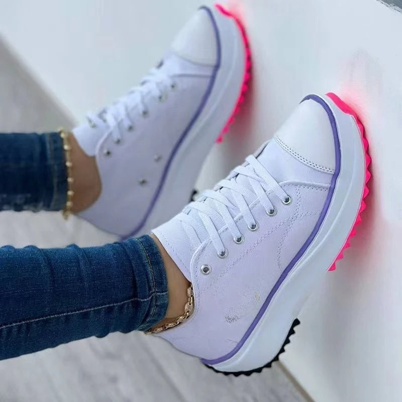 Baskets classiques à plateforme pour femmes - Chaussures de sport décontractées