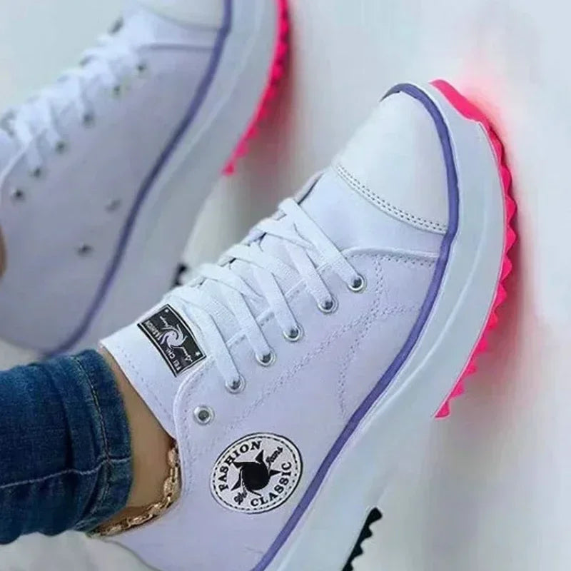 Chaussures toile femmes lacets automne confort marche marque