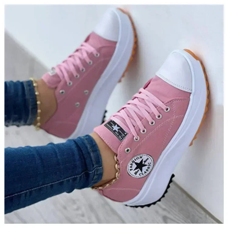 Chaussures toile femmes lacets automne confort marche marque