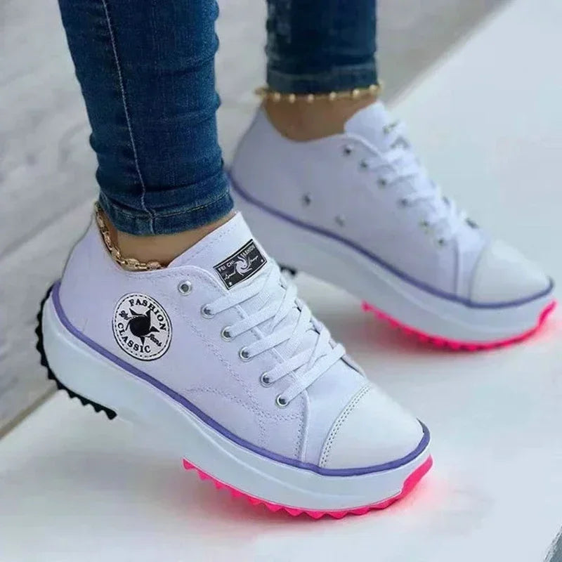 Chaussures toile femmes lacets automne confort marche marque