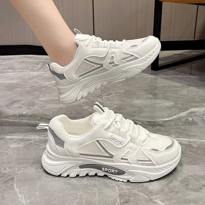 Baskets légères à lacets pour femmes, chaussures de course respirantes
