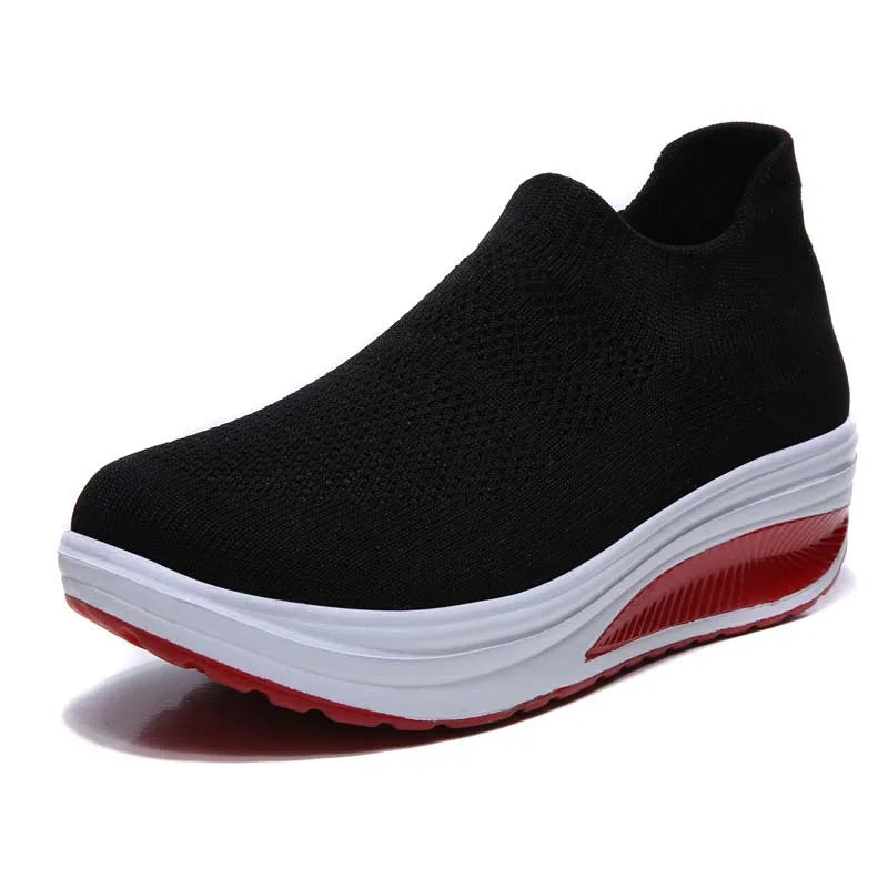 Chaussures Vulcanisées Femmes : Baskets à Fond Épais Slip-On
