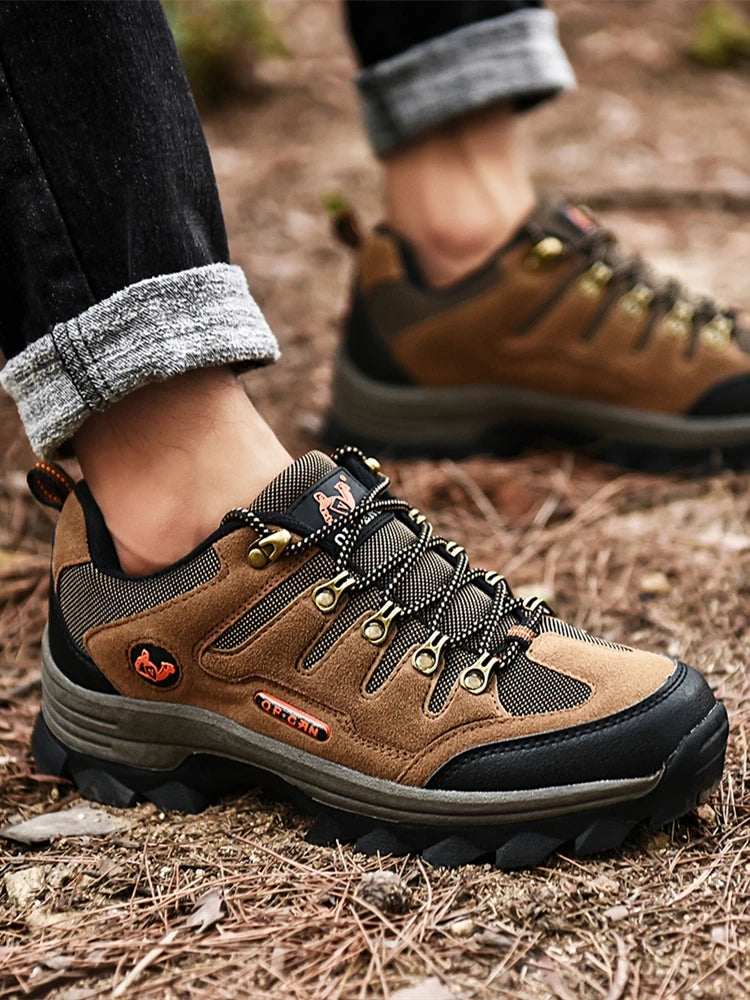 Baskets de randonnée montantes en cuir pour hommes et femmes - Confort et style pour l'automne et l'hiver