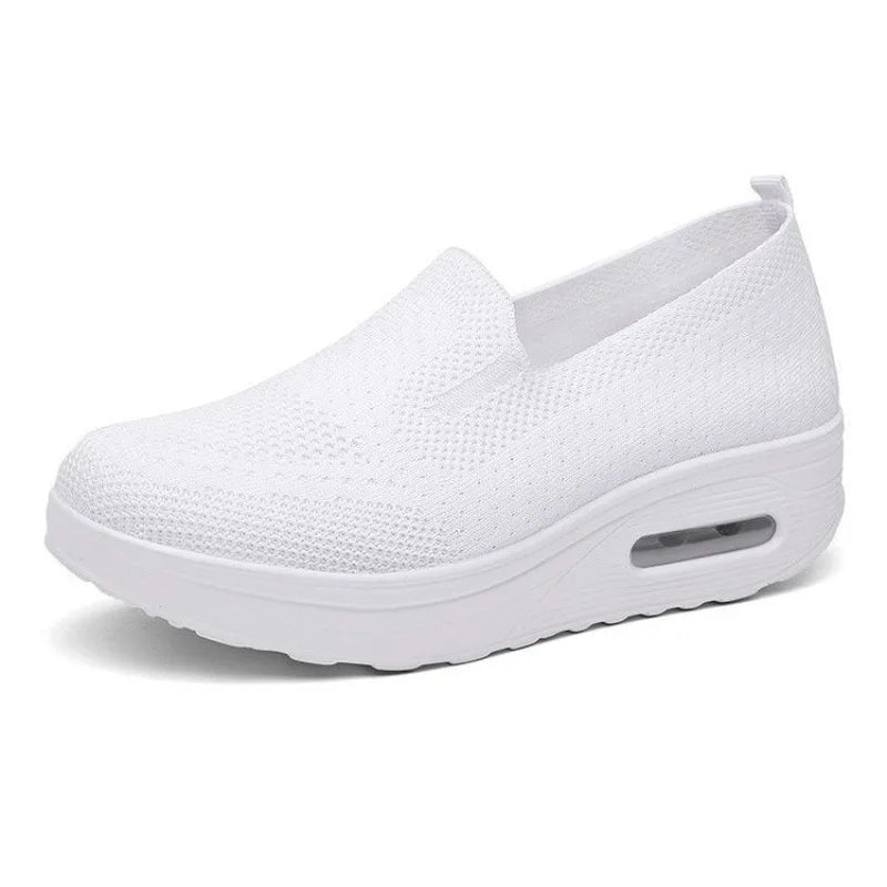 Baskets de tennis respirantes pour femmes, chaussures à plateforme trendy