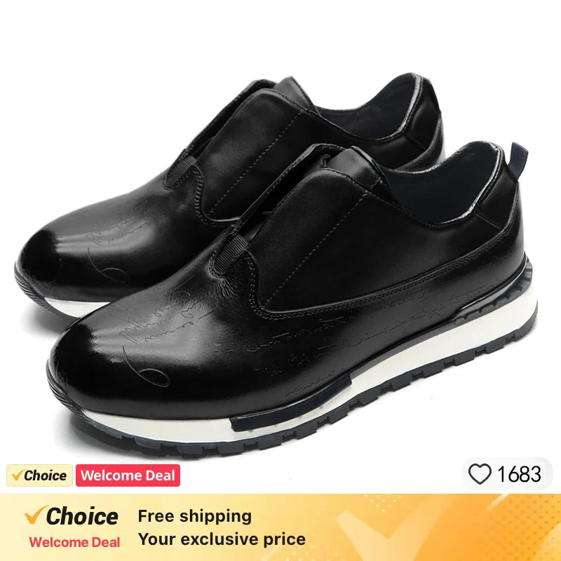 Baskets en cuir faites main pour hommes, style classique - Chaussures de marque