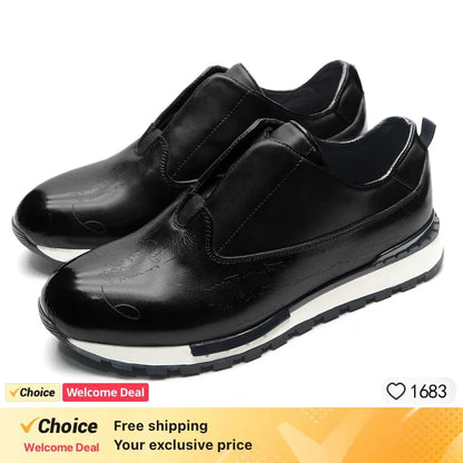 Baskets en cuir faites main pour hommes, style classique - Chaussures de marque