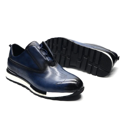 Baskets en cuir faites main pour hommes, style classique - Chaussures de marque