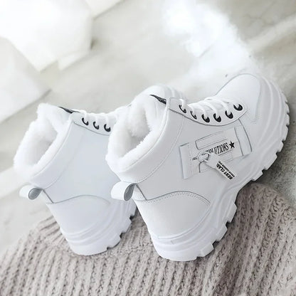 Chaussures chaudes hiver femmes 43 - Baskets montantes peluche