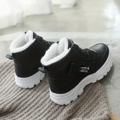 Chaussures chaudes hiver femmes 43 - Baskets montantes peluche