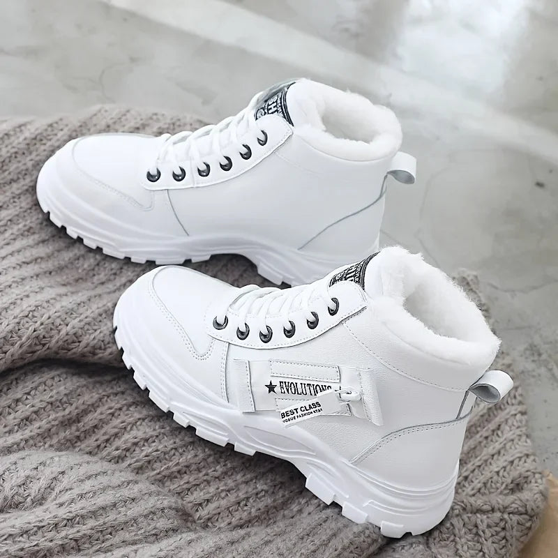 Chaussures chaudes hiver femmes 43 - Baskets montantes peluche
