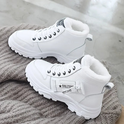 Chaussures chaudes hiver femmes 43 - Baskets montantes peluche