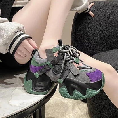 Baskets épaisses à plate-forme pour femmes, style casual et tendance 2024