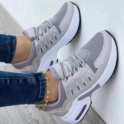 Baskets plateforme femmes maille lacets canisés mode 2024